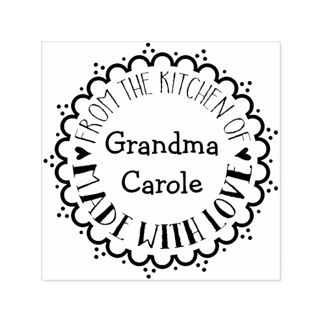 Hecho con Amor | De La Cocina | Sello Personalizad (Diseño)