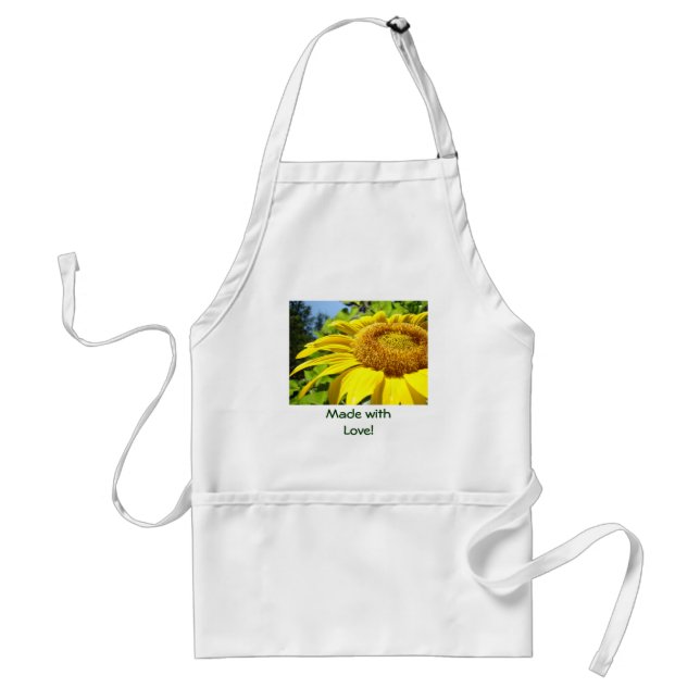 ¡Hecho con Amor! delantal Amarillo de Verano Giras (Frente)