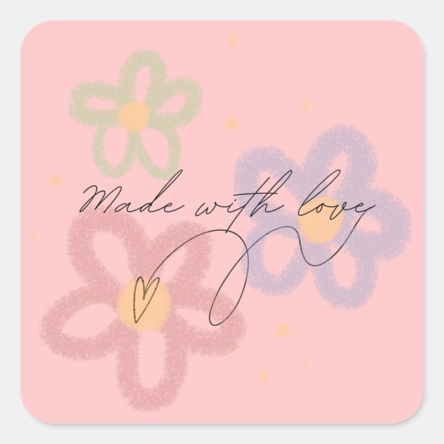 Hecho con amor Pegatina (Anverso)