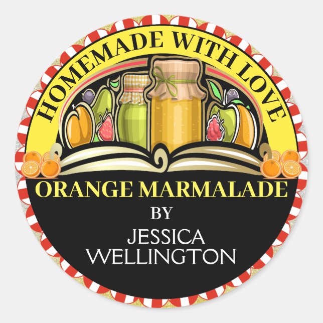 Hecho con amor Pegatina de alimentos (Anverso)