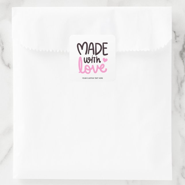 Hecho con amor Pegatina personalizado de plaza ros (Bolso)