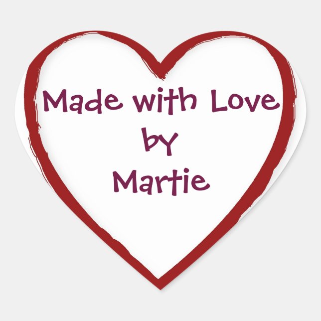 Hecho con amor por ti - Pegatinas del corazón (Anverso)