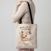 Hecho con Amor y Pelo de Gato Bolsa tipo Tote Dive