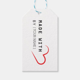 Hecho con cariño por [Tu Nombre] – Etiqueta de Reg