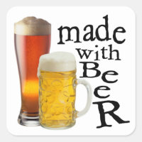 Hecho con la cerveza pegatinas divertidos de beber