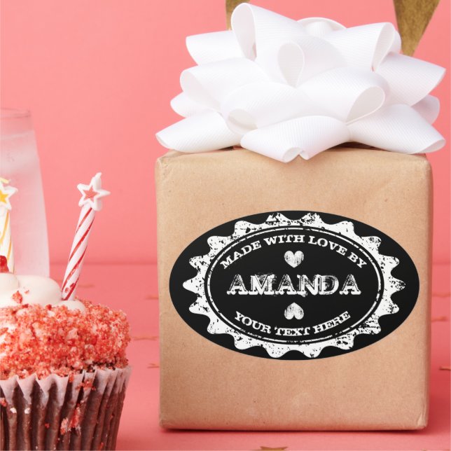 Hecho con personalizados de amor pegatinas para pr (Fiesta)