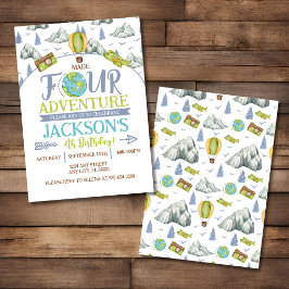 Hecho Cuatro Aventura Invitación de Cumpleaños núm
