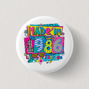 Hecho en 1986 Edición Limitada Retro Botón 80s