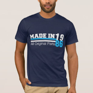 HECHO en 1986 toda la camiseta ORIGINAL de las