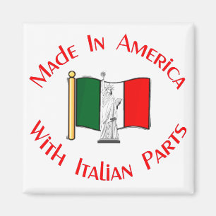 Hecho en americano con el italiano parte el imán