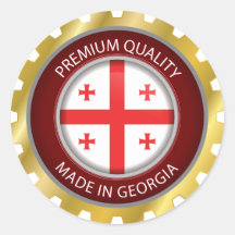 Hecho en Bandera de Georgia, ícono de sello de ban