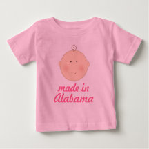Hecho en camiseta del bebé o del niño de Alabama