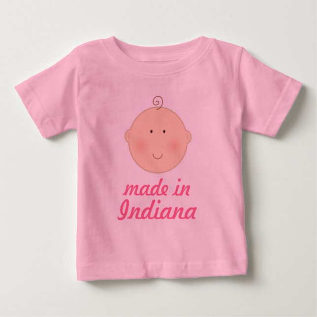 Hecho en camiseta del bebé o del niño de Indiana (Anverso)
