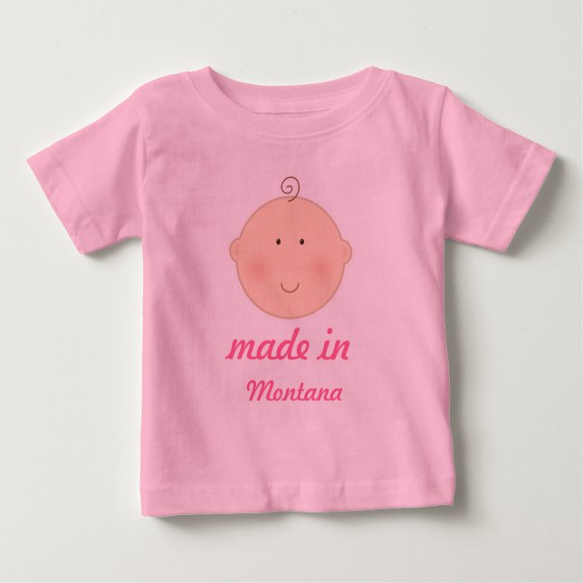 Hecho en camiseta del bebé o del niño de Montana (Anverso)
