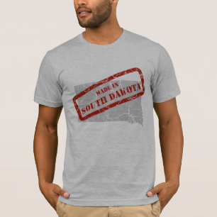 Hecho en Dakota del Sur Mapa gris es camiseta gris