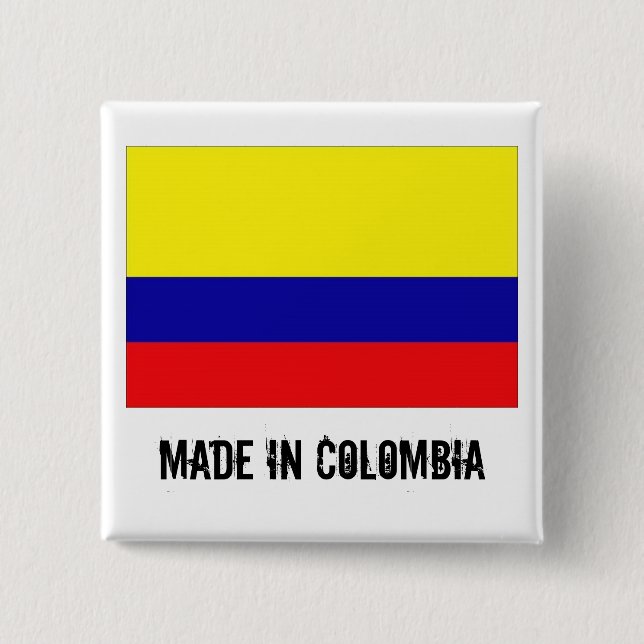 Hecho en el botón cuadrado de Colombia (Anverso)