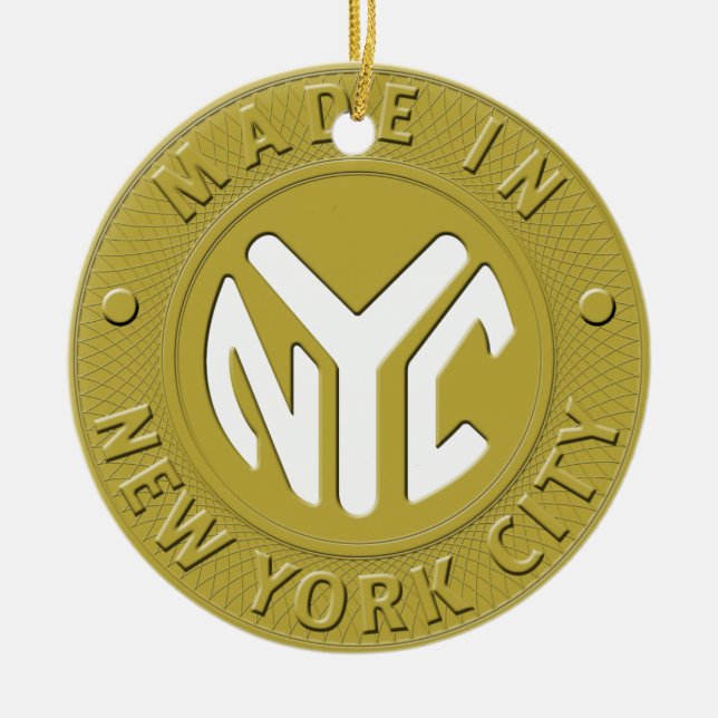 Hecho en el ornamento de New York City (Frente)