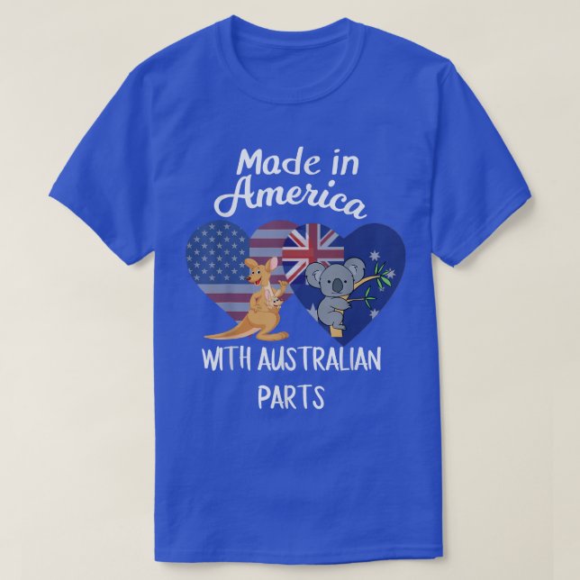 Hecho en Estados Unidos con camiseta de piezas aus (Diseño del anverso)
