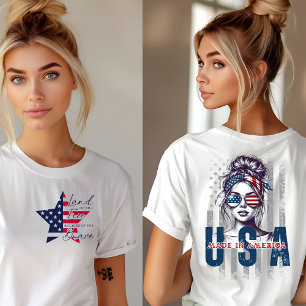 Hecho en Estados Unidos: Tierra de la camiseta lib