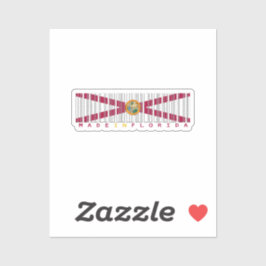 Hecho en Florida Pegatina de Bandera de Código de 