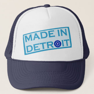 Hecho en gorra del camionero de Detroit