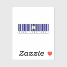 Hecho en Kentucky Barcode Flag Pegatina - Estado