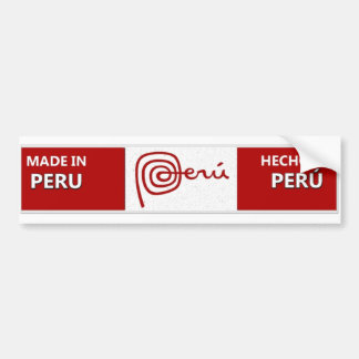 Hecho en la pegatina para el parachoques de Perú -