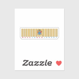 Hecho en Nueva Jersey Pegatina de Bandera de códig