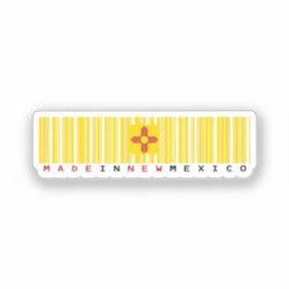 Hecho en Nuevo México Pegatina de Bandera de Códig