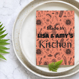 Hecho en [Su Nombre] Tarjeta De Receta De Cocina D