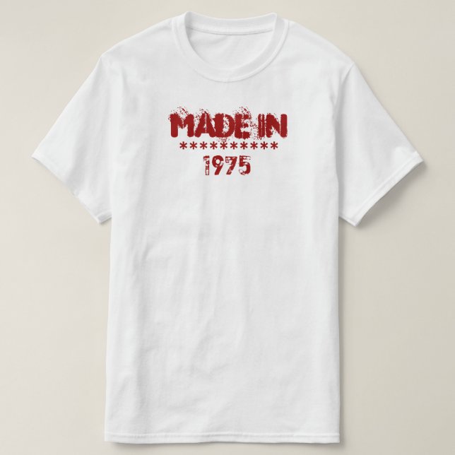 Hecho en una camiseta de 1975 (Diseño del anverso)