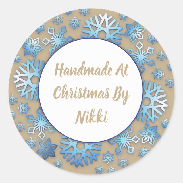 Hechos A Mano En Navidades Por Pegatinas (Anverso)