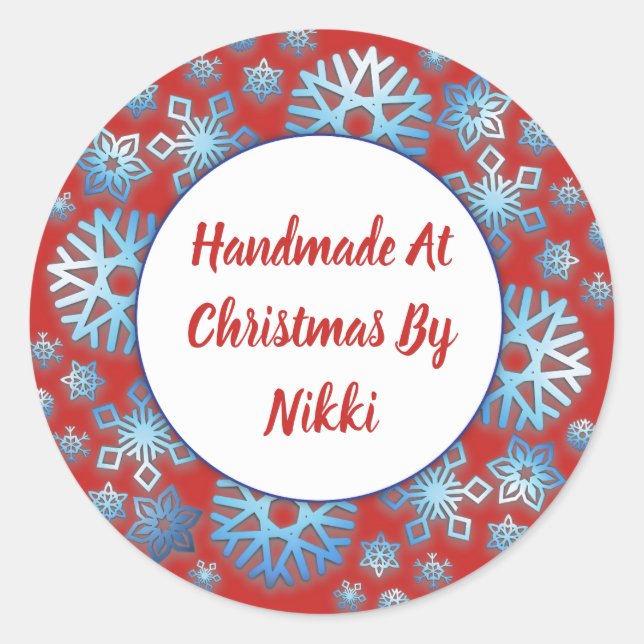 Hechos A Mano En Navidades Por Pegatinas (Anverso)