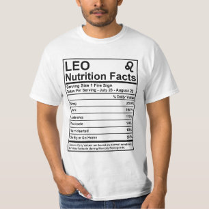 Hechos de la nutrición de Leo - camiseta del
