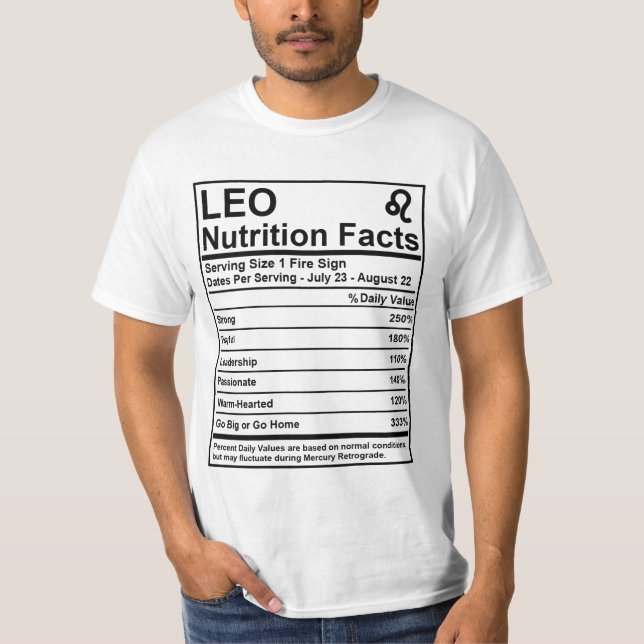 Hechos de la nutrición de Leo - camiseta del