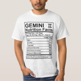 Hechos de la nutrición de los géminis - camisa del