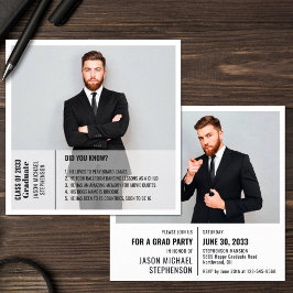 Hechos divertidos 2 foto invitación moderna de gra