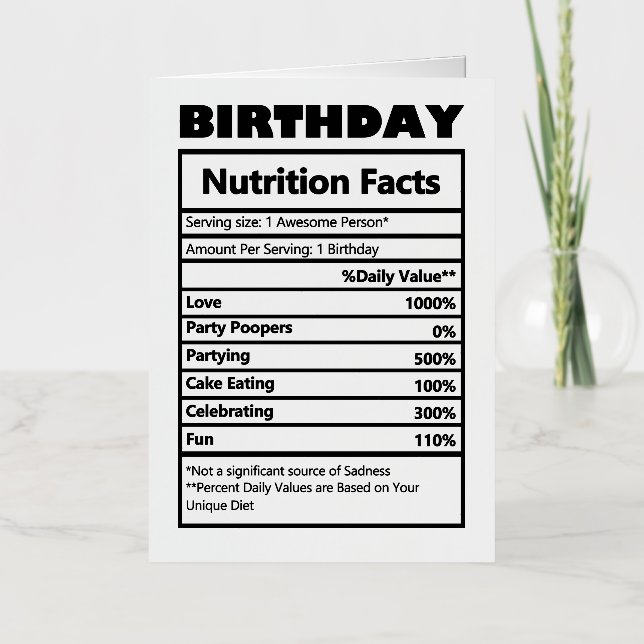 Hechos divertidos sobre la nutrición en los cumple (Anverso)