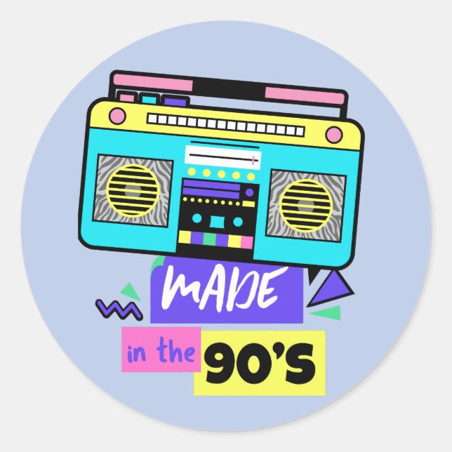Hechos en los años 90 divertidos Pegatinas nostálg (Anverso)