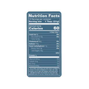 Hechos nutricionales Verde azulados Etiquetas alim