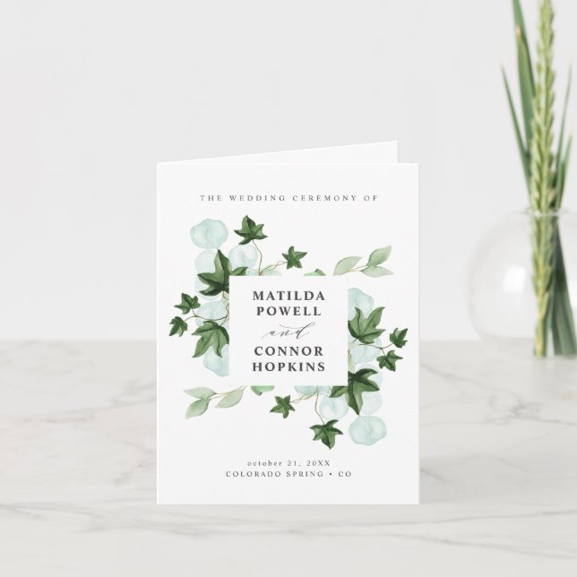 Hedera | Programa de bodas botánicas de Ivy Leaves (Anverso)