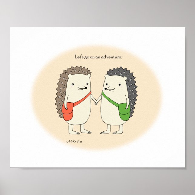 Hedgehog Art Imprimir Cute Hedgehogs Decoración Po (Frente)