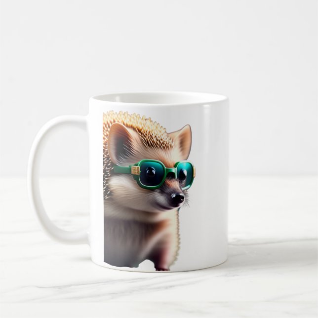 hedgehog con gafas de sol taza de café (Izquierda)