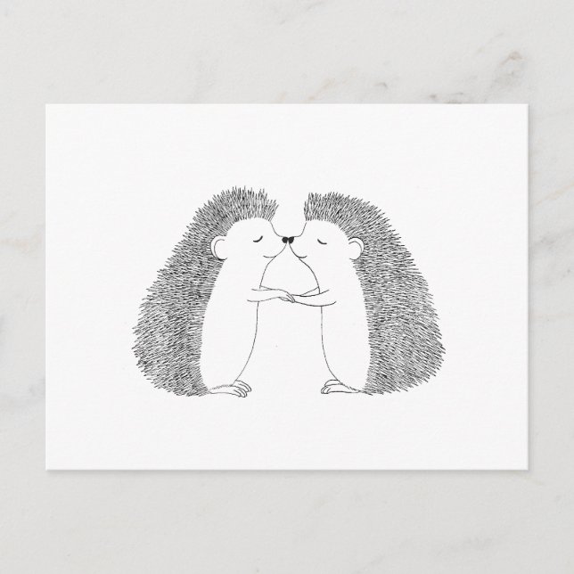 Hedgehog Cute Te Amo Tarjeta Post (Anverso)