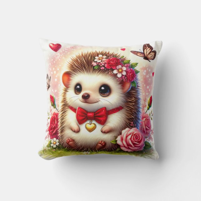 Hedgehog del jardín del Rosa - Almohada suave (Anverso)