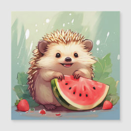 Hedgehog disfrutando de una sandía