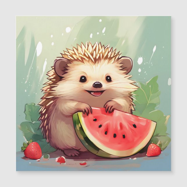 Hedgehog disfrutando de una sandía (Anverso)