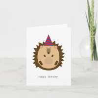 Hedgehog en una tarjeta de gorra de cumpleaños