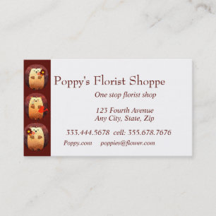 Hedgehog Florist Flower Shop Tarjeta de presentaci