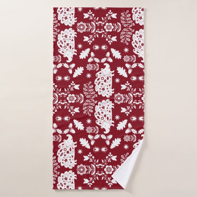 Hedgehog Folk Art (Toalla de baño)